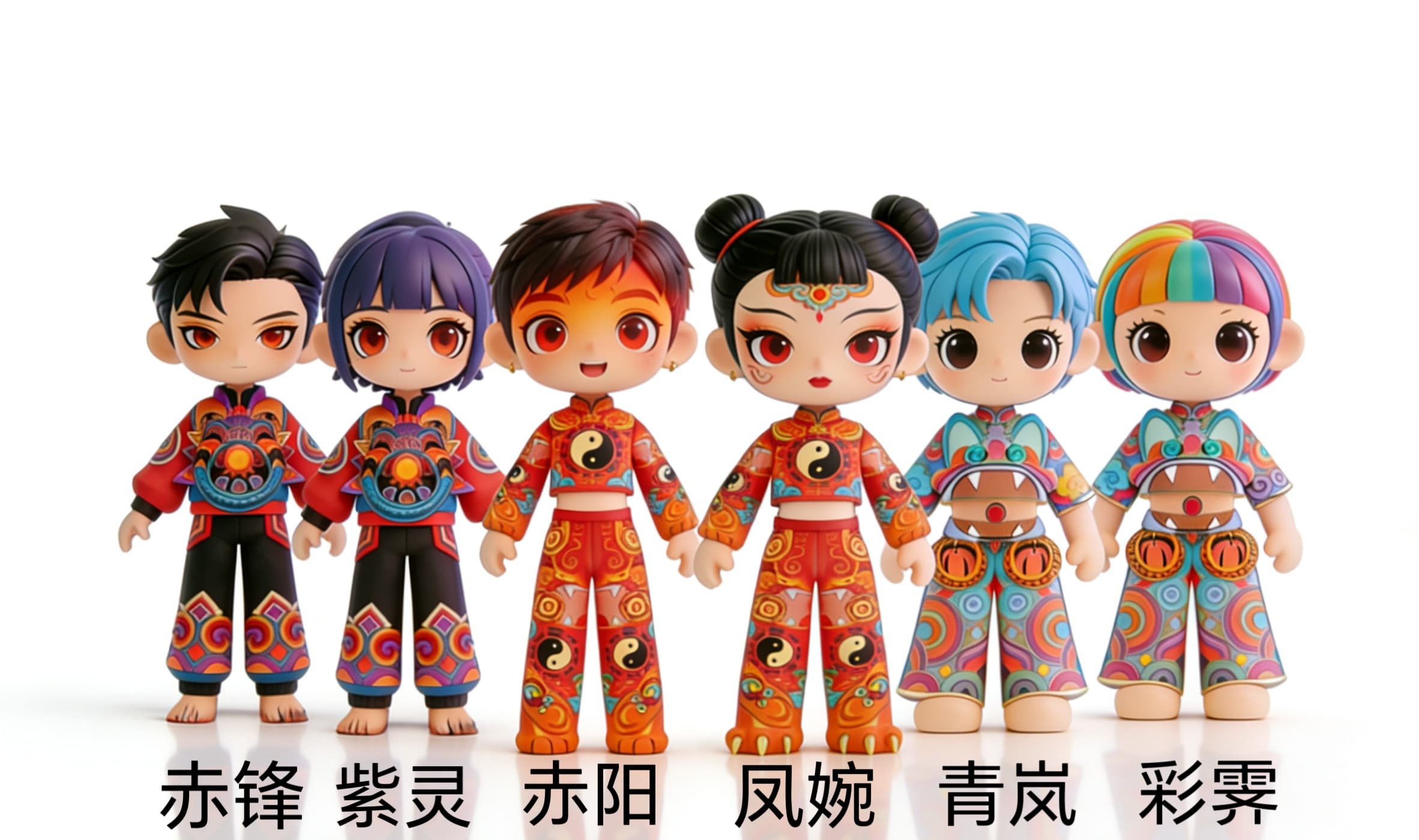 赤锋 紫灵 赤阳 凤婉 青岚 彩霓